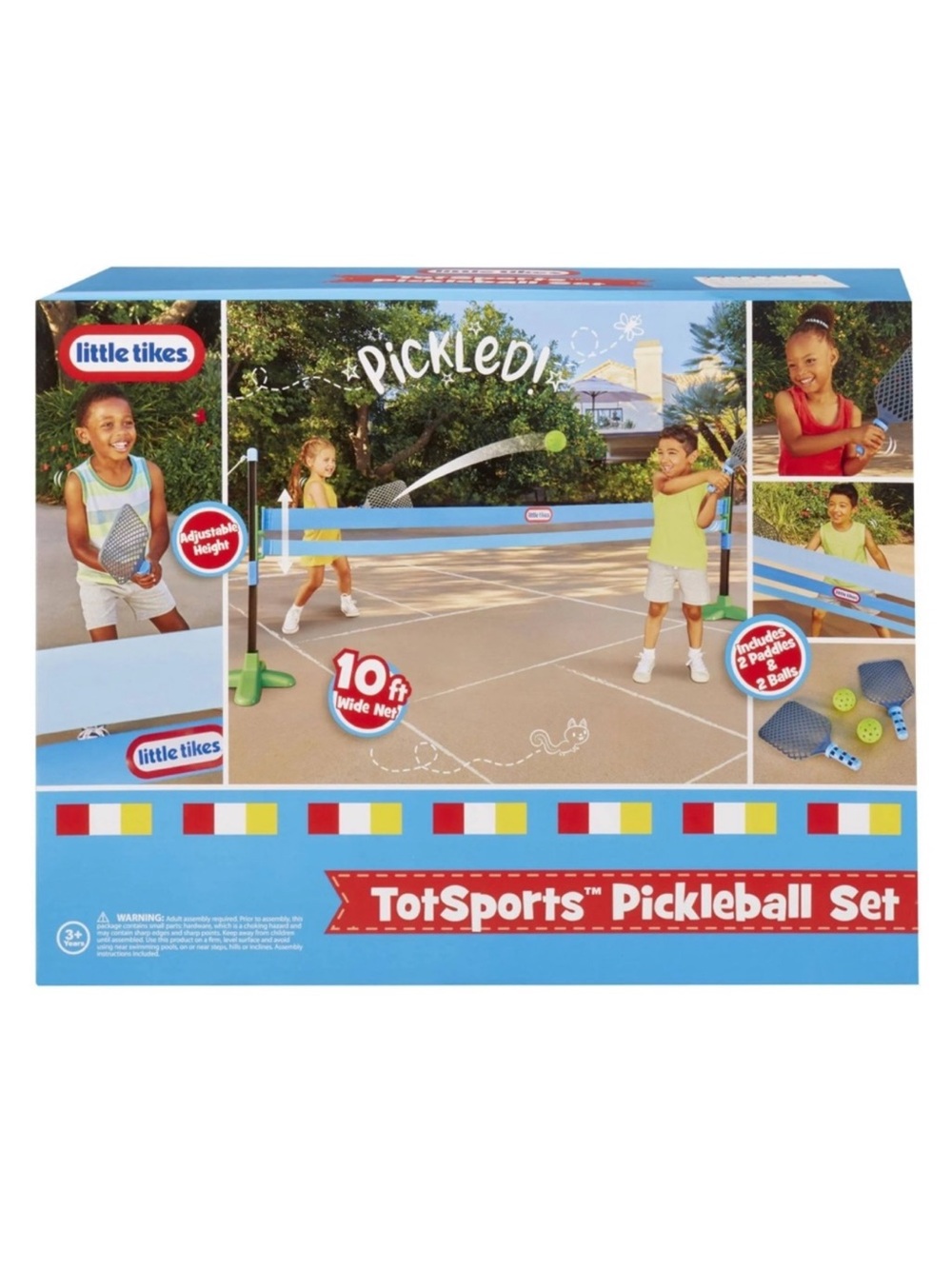 Little Tikes TotSports Pickleball Set 10 ft Wide Kids Outdoor Game